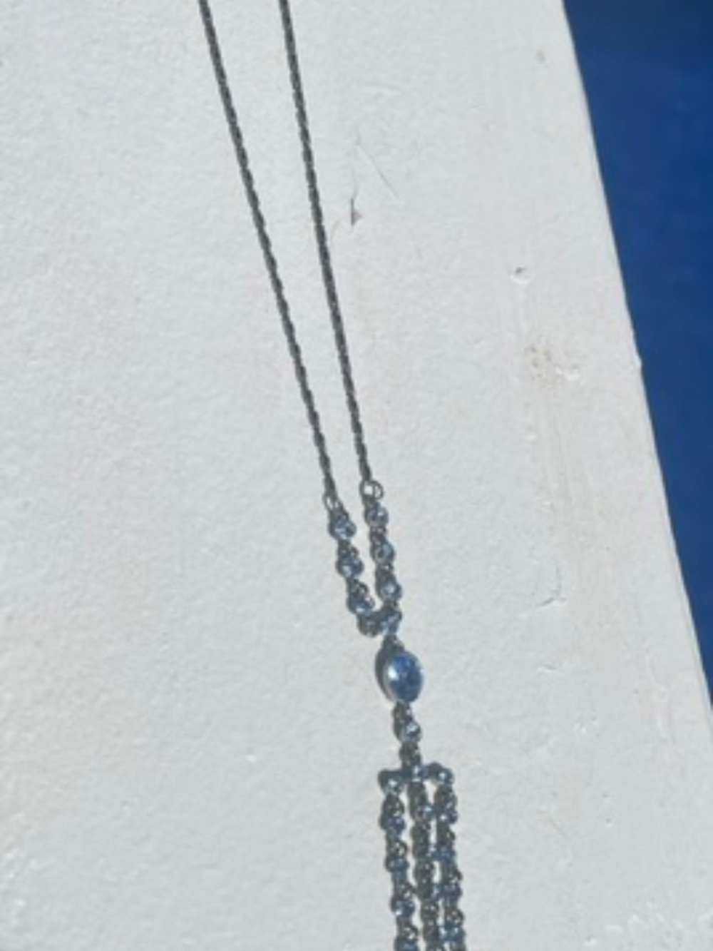 Givenchy Blue Rhinestone Necklace - Picture 2 of 3